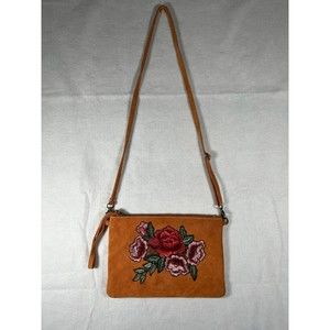 Limited Ed Bose in Pelle Made in Italy floral embroidered genuine leather bag
